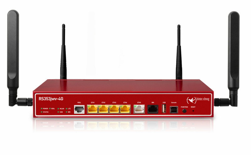 Bintec-elmeg RS353jwv-4G Dual-band (2.4 GHz / 5 GHz) Gigabit Ethernet Black,Red 3G 4G