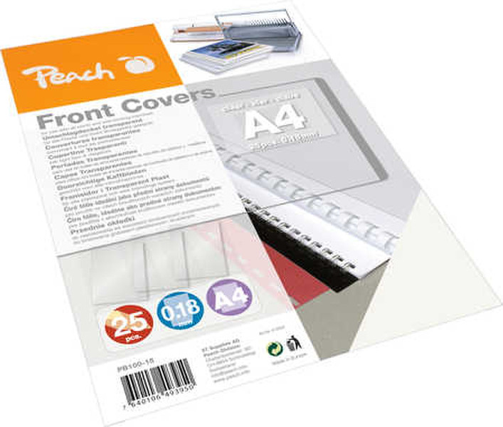 Peach Bürogeräte A4 Transparent 25pc(s) binding cover