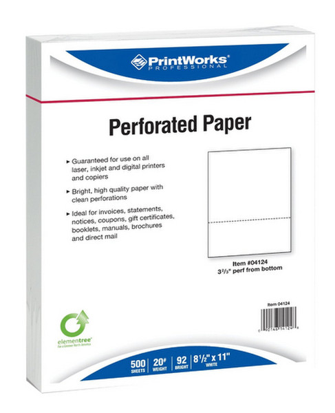 PrintWorks Professional 04124 Letter (215.9×279.4 mm) Белый бумага для печати