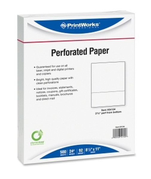 PrintWorks Professional 04134 Letter (215.9×279.4 mm) Белый бумага для печати