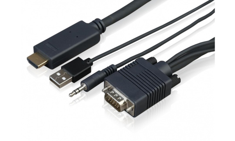Sony CAB-VGAHDMI1 VGA/3.5 mm HDMI Schwarz Kabelschnittstellen-/adapter