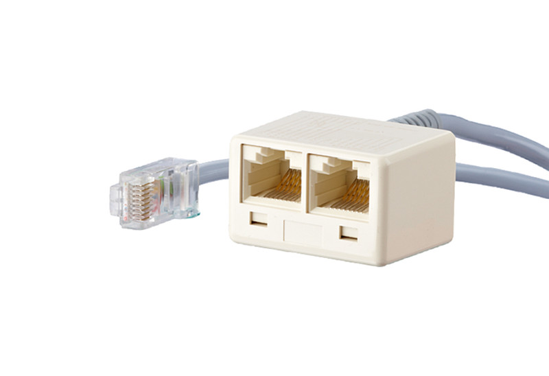 METZ CONNECT 130606486001-E RJ-45 RJ45 x 2 Белый кабельный разъем/переходник