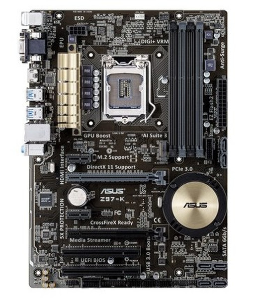 ASUS Z97-K/ USB 3.1 Intel Z97 LGA 1150 (Socket H3) ATX motherboard