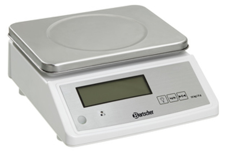 Bartscher A300117 Tabletop Rectangle Electronic kitchen scale Grey,Silver,White