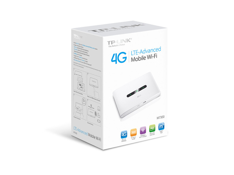 TP-LINK M7300 Einzelband (2,4GHz) Weiß 3G 4G WLAN-Router