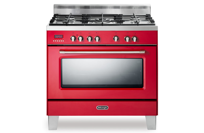 DeLonghi MEM 965 RCX Freistehend Gas hob A Rot, Edelstahl Küchenherd