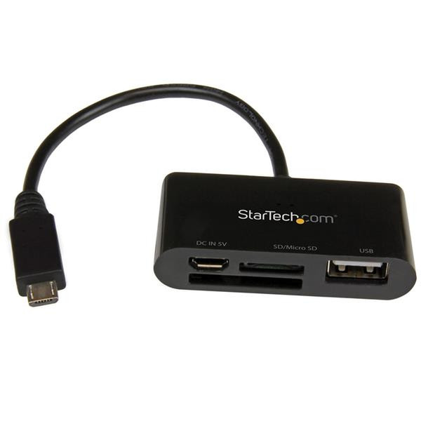 StarTech.com OTG USB Memory Card Reader Dongle for Mobile Devices - Supports SD & Micro SD Cards card reader