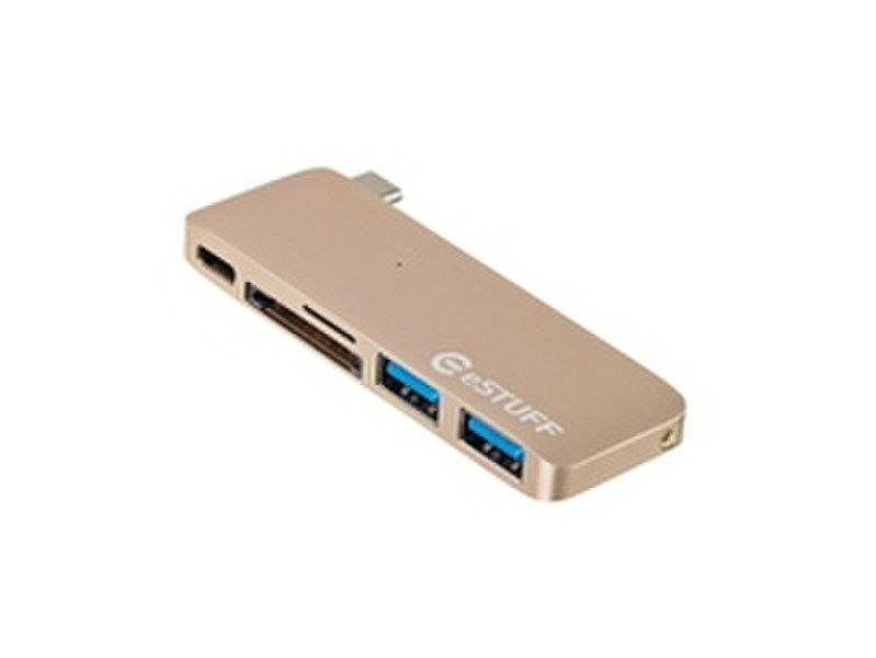 eSTUFF ES84121-GOLD USB 3.0 (3.1 Gen 1) Type-С 5000Мбит/с Золотой хаб-разветвитель