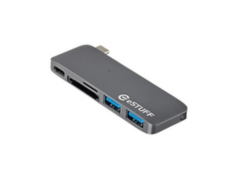 eSTUFF ES84121-GREY USB 3.0 (3.1 Gen 1) Type-С 5000Мбит/с Серый хаб-разветвитель