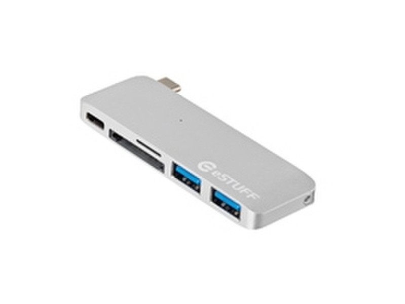 eSTUFF ES84121-SILVER USB 3.0 (3.1 Gen 1) Type-С 5000Mbit/s Silber Schnittstellenhub