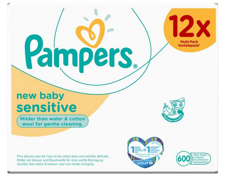 Pampers New Baby Sensitive 4015400670414 600шт влажные детские салфетки