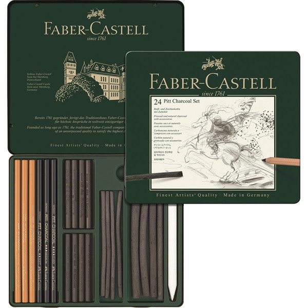 Faber-Castell PITT 24шт Антрацитовый угольный карандаш