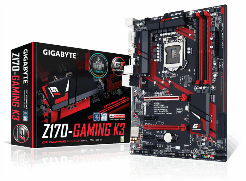 Gigabyte GA-Z170-Gaming K3-EU (rev. 1.0) Intel Z170 LGA 1151 (Socket H4) ATX Motherboard