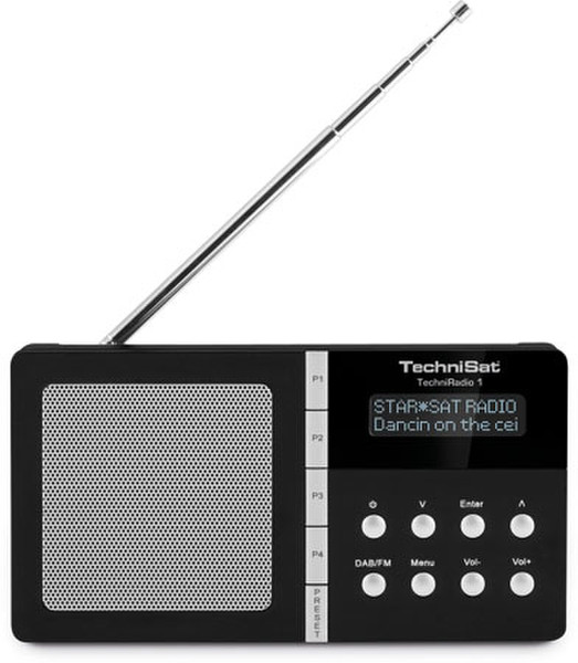 TechniSat TechniRadio 1 Часы Analog & digital Черный радиоприемник