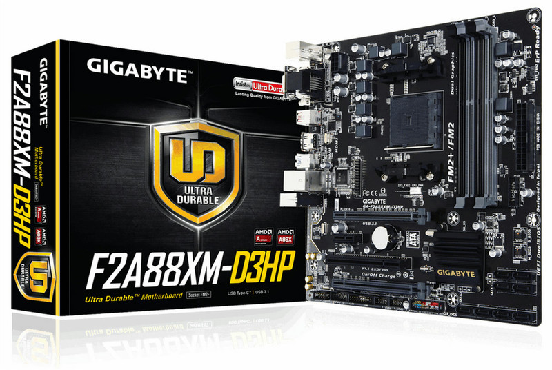 Gigabyte GA-F2A88XM-D3HP AMD A88X Socket FM2+ Micro ATX motherboard
