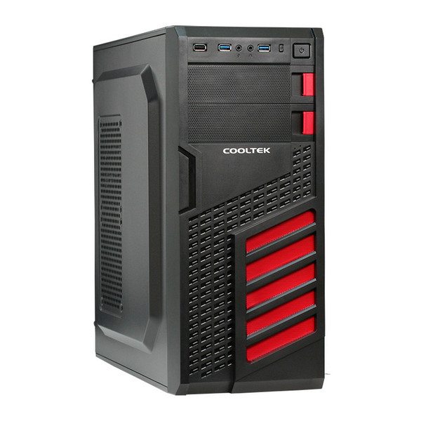 Cooltek KX Midi-Tower Schwarz, Rot