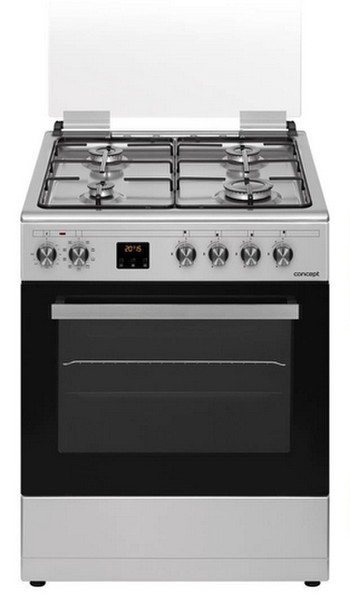 Concept SVK6060ss Freistehend Gas hob A Schwarz, Edelstahl