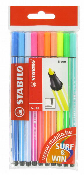 Stabilo Wallet 10 Highlighters Pen 68 Neon