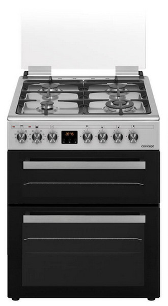 Concept SVKD6560ss Freestanding Gas hob A Black,Stainless steel