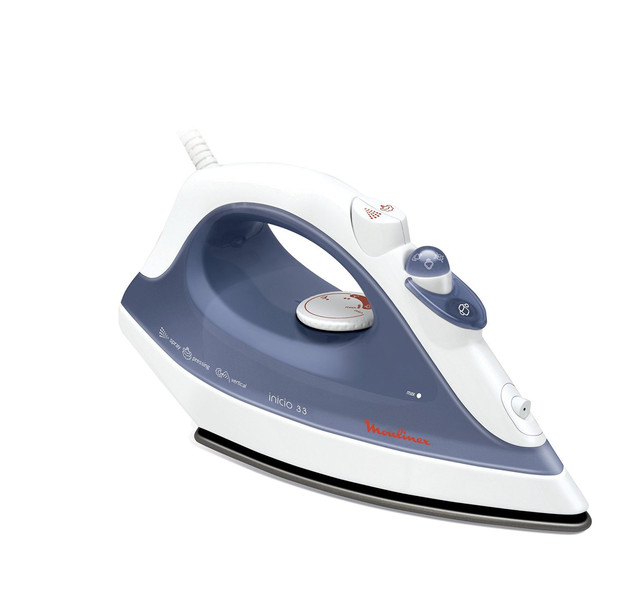 Moulinex IM1233E0 Steam iron Stainless Steel soleplate 1800W Blue,White iron