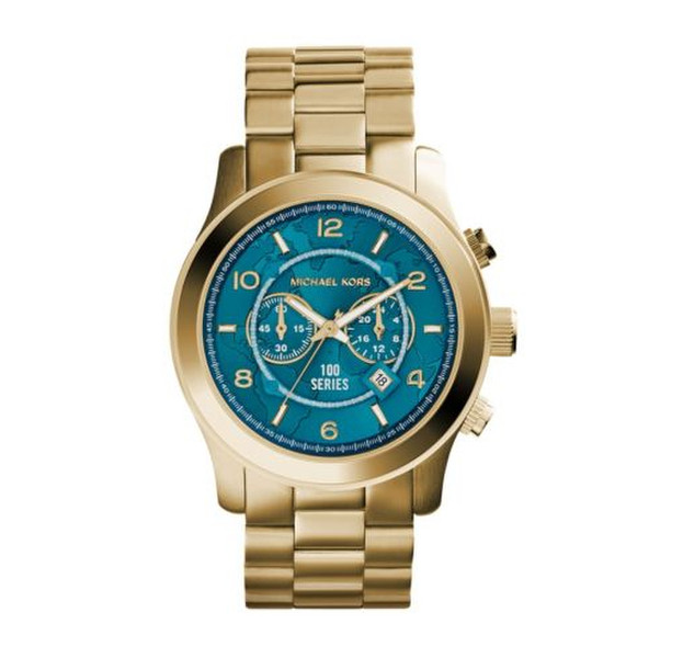 Michael Kors Watch Hunger Stop Oversized Runway Gold-Tone Stainless Steel Watch