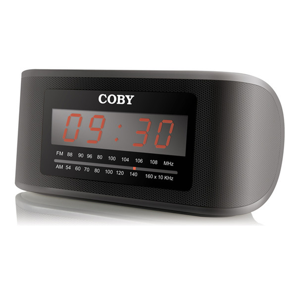 Coby Digital AM/FM Alarm Clock Radio Uhr Schwarz Radio