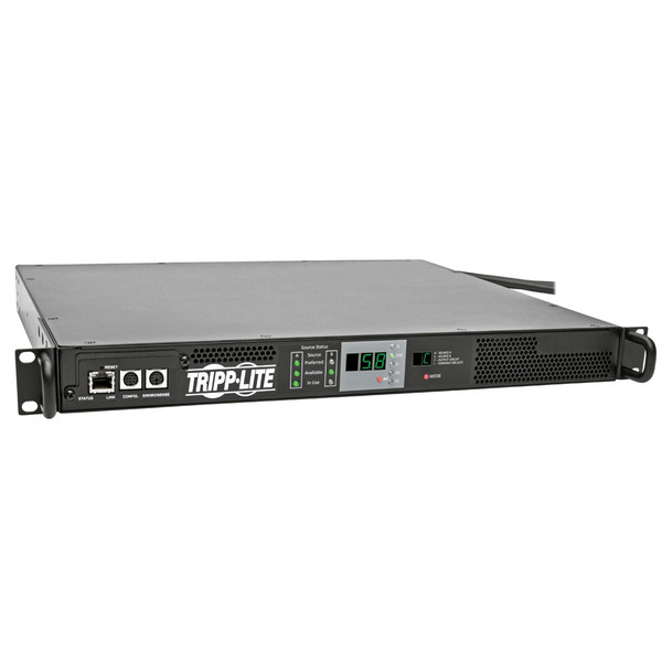 Tripp Lite 5.8kW Single-Phase ATS/Monitored PDU, 208/240V, L6-30R Outlet, 2 L6-30P Inputs, 1U