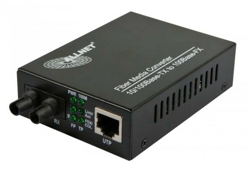 ALLNET ALL-MC107-ST-MM 100Мбит/с Multi-mode Черный сетевой медиа конвертор