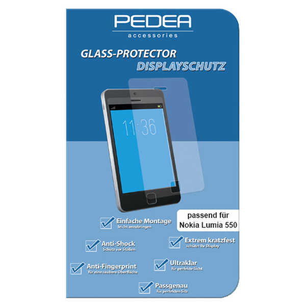 PEDEA 10770000 klar Nokia Lumia 550 1Stück(e) Bildschirmschutzfolie