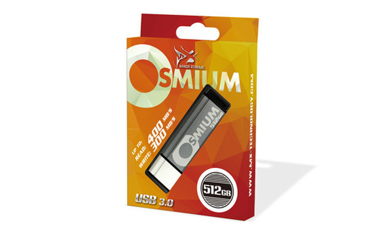 Mach Xtreme MXUB3MOSM-512G 512ГБ USB 3.0 Черный, Cеребряный USB флеш накопитель
