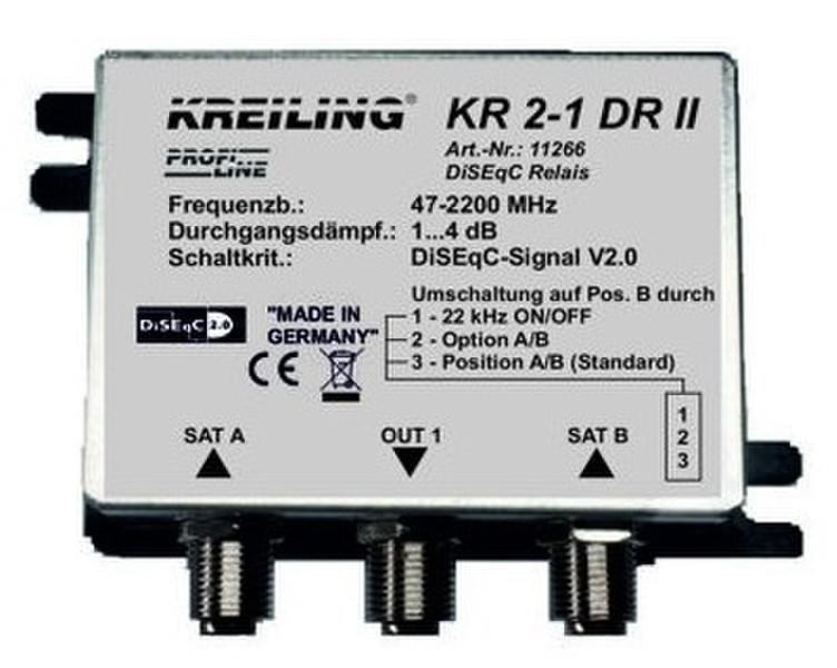 KREILING KR 2-1 DR-II Cable splitter/combiner Cеребряный кабельный разветвитель и сумматор