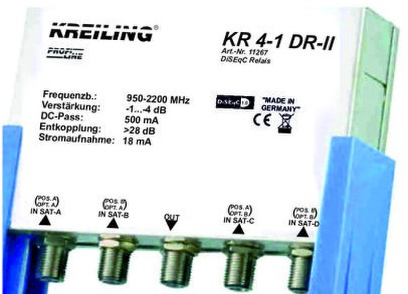 KREILING KR 4-1 DR-II Cable splitter Silver,White cable splitter/combiner