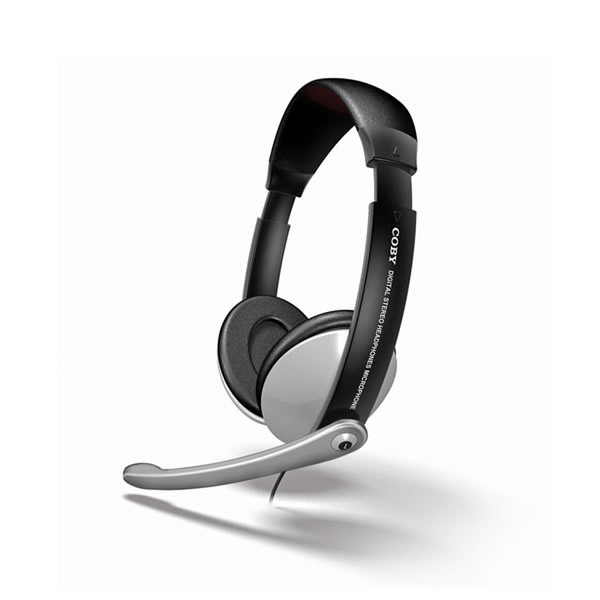 Coby Multimedia Digital Stereo Headset Binaural Wired Black,Silver mobile headset