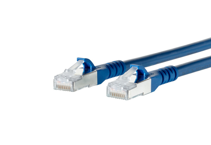 METZ CONNECT 1308450544-E 0.5м Cat6a S/FTP (S-STP) Синий сетевой кабель