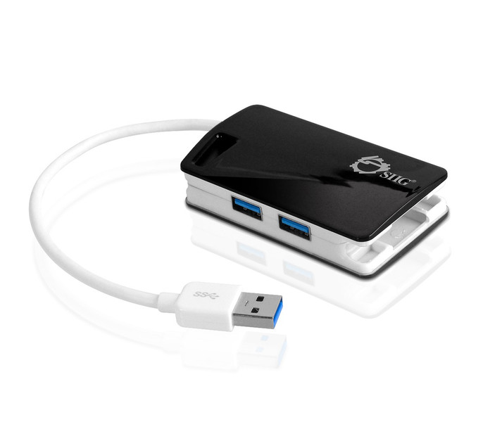 Siig SuperSpeed USB 3.0 LAN Hub USB 3.0 (3.1 Gen 1) Type-A 1000Мбит/с Черный, Белый хаб-разветвитель