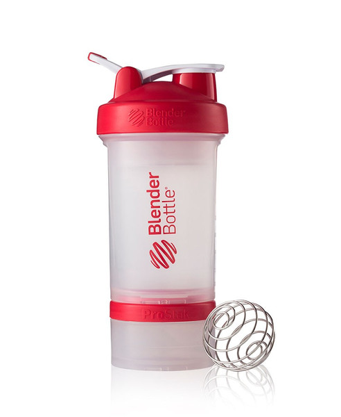 BlenderBottle ProStak 650ml Red,Transparent drinking bottle