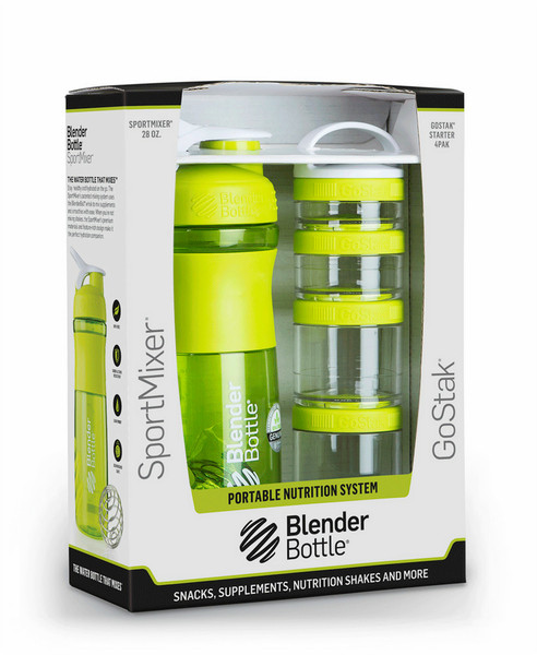 BlenderBottle Combo Pak 820ml Green,Transparent drinking bottle