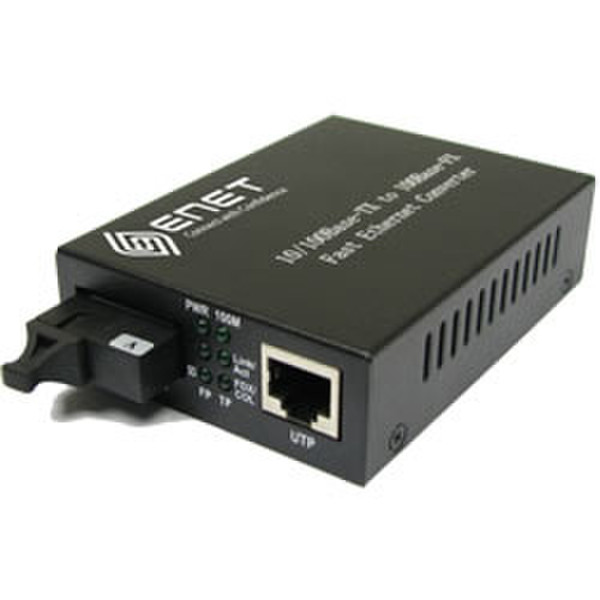 eNet Components ENMC-FGET-BXU80 1000Мбит/с Single-mode Черный сетевой медиа конвертор