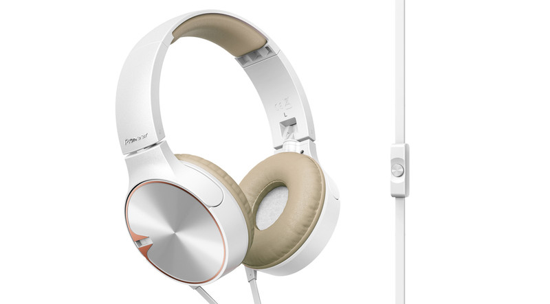 Pioneer SE-MJ722T-T Head-band Binaural Wired Brown,White mobile headset