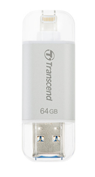 Transcend JetFlash JetDrive Go 300 64ГБ USB 3.0/Lightning Cеребряный USB флеш накопитель