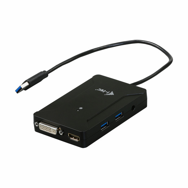 iTEC U3TRAVELDOCK2 USB 3.0 (3.1 Gen 1) Type-A Черный док-станция для ноутбука