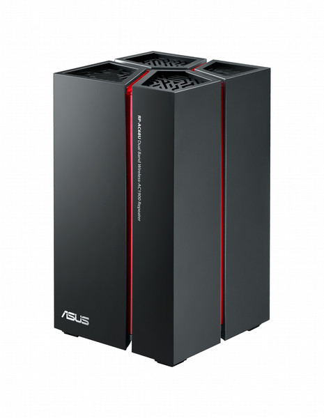 ASUS RP-AC68U Dual-Band (2,4 GHz/5 GHz) Gigabit Ethernet Schwarz, Rot WLAN-Router