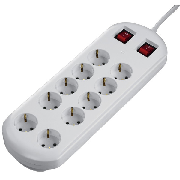 Hama 00137233 10AC outlet(s) 230V 2m White surge protector