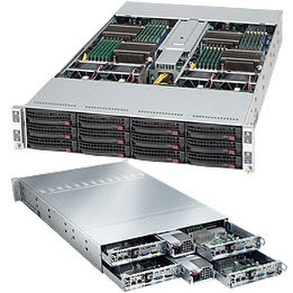 Supermicro CSE-827T-R1200B Niederprofil (superflach) 1200W Schwarz Computer-Gehäuse