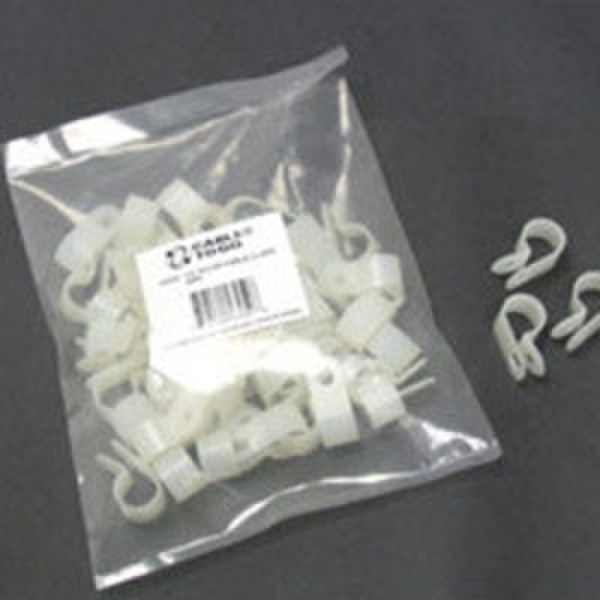 C2G 0.5in Nylon Cable Clamp 50pk White 50pc(s) cable clamp