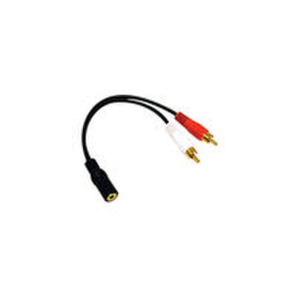 C2G 6in 3.5mm Stereo F / RCA M Y-Cable 0.15м 3,5 мм 2 x RCA Черный аудио кабель