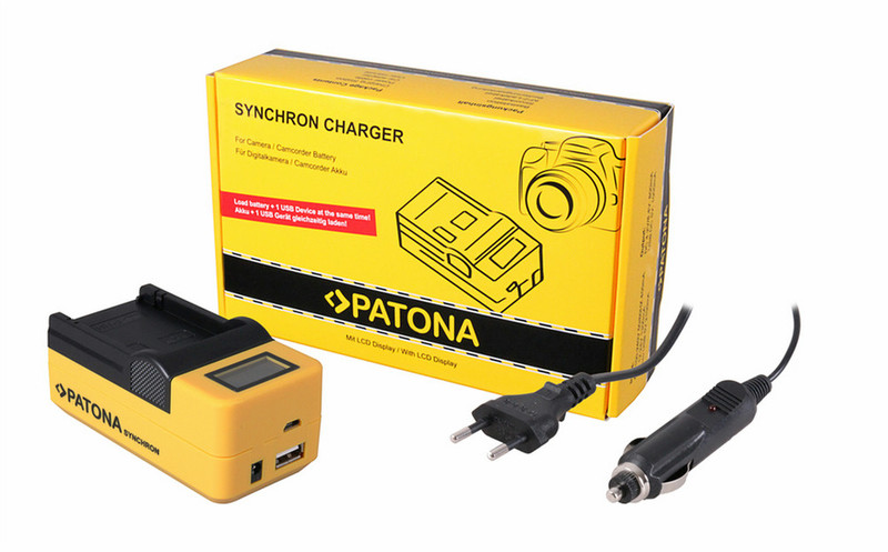 PATONA 4507 Auto/Indoor battery charger Черный, Желтый зарядное устройство