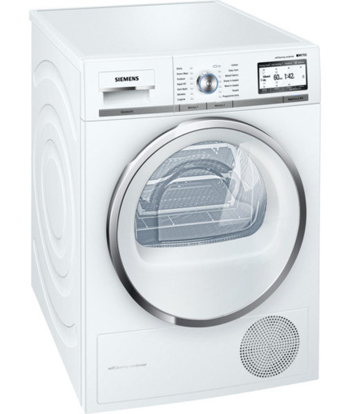 Siemens WT48Y890GB freestanding Front-load 9kg A+++ Stainless steel,White tumble dryer