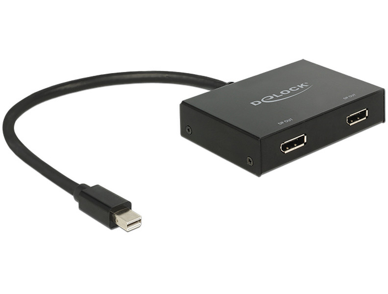 DeLOCK 87695 0.3m Mini DisplayPort 2 x DisplayPort Schwarz Videokabel-Adapter