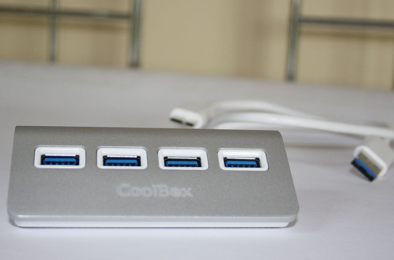 CoolBox HUBCOO4ALU3 USB 3.0 (3.1 Gen 1) Type-A 5000Mbit/s Silber Schnittstellenhub